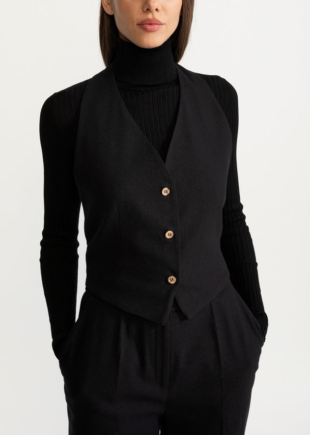 Women's Jina Wool Waistcoat  Black