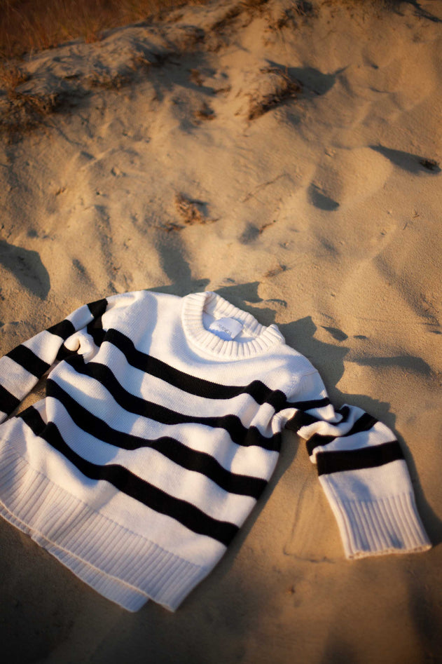 Marina Merino Jumper White Striped