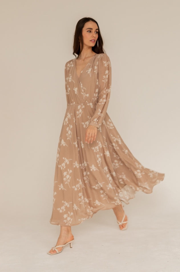 Magnolia Beige Silk Dress