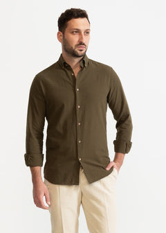 The Godeanu Linen Shirt Khaki