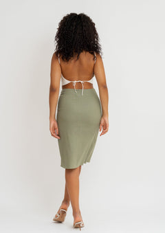 Najah Linen Skirt Green