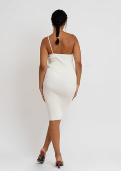 Nassau Long Knit Dress Cream White