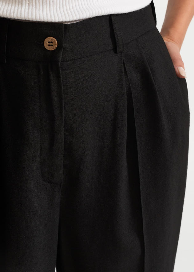 Women's Figa Linen Trousers  Black