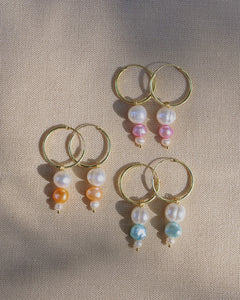 Bubblegum Hoops White/Pink/Gold