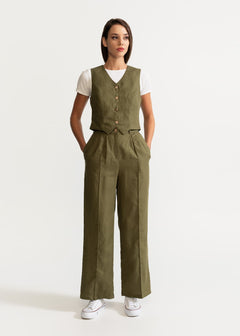 Women's Figa Linen Set  Khaki