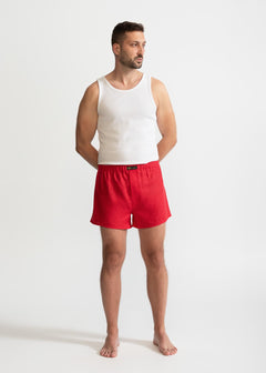 The Linen Boxer Shorts Red