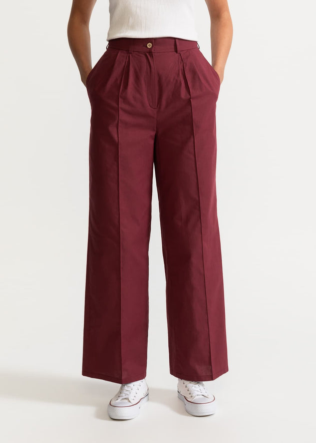 Women's Figa Organic Cotton Trousers Burgundy