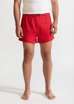 The Linen Boxer Shorts Red