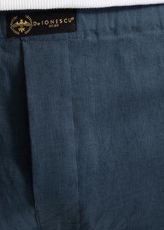 The Linen Boxer Shorts  Petrol Blue