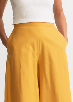 Women's Palazzo Cotton Pants  Mustard