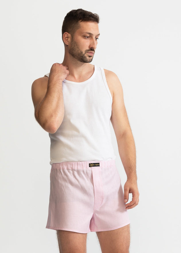 The Linen Boxer Shorts Pink