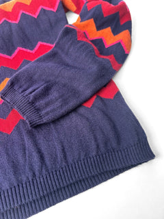 Close-up of organic cotton chevron knit texture