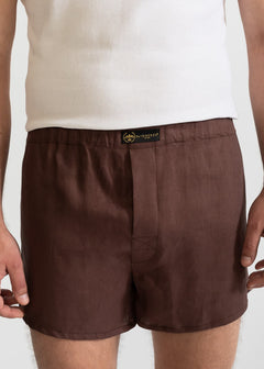 The Linen Boxer Shorts  Brown