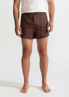 The Linen Boxer Shorts  Brown