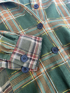 Axel Flannel Patchwork Check Shirt Green