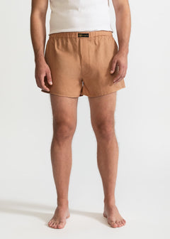 The Linen Boxer Shorts  Cappuccino Beige