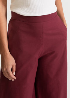 Women's Palazzo Cotton Pants Burgundy