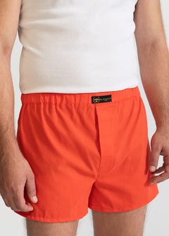 The Cotton Boxer Shorts Coral Orange