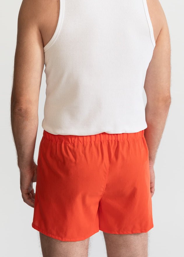 The Cotton Boxer Shorts Coral Orange