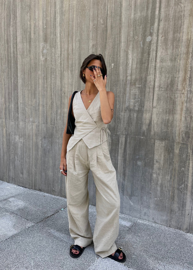 Chloe Linen Trousers Beige