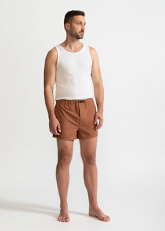 The Cotton Boxer Shorts Caramel Brown