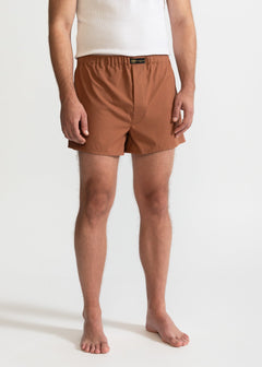 The Cotton Boxer Shorts Caramel Brown