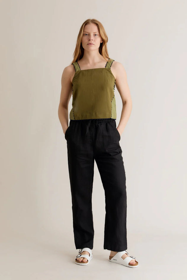 Rama Linen Trousers Black