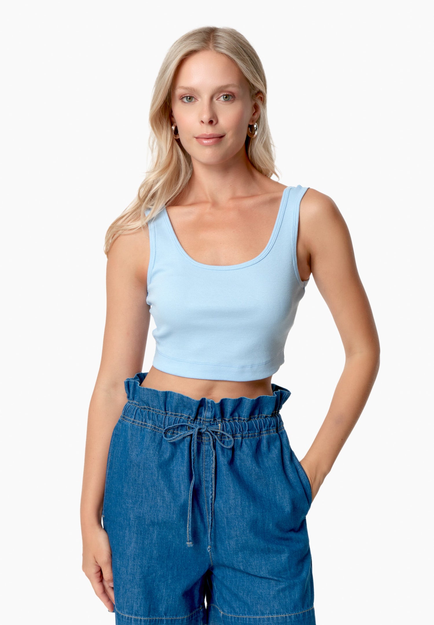 Iriss Cropped Top Seashell Blue