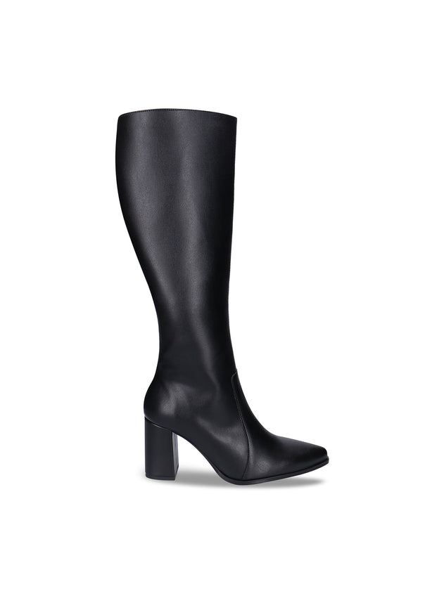 Iona Black High Heel Knee Boots