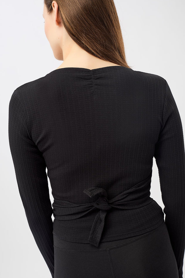 Claire Wrap Top Black