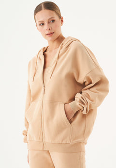 Jale Soft Touch Organic Cotton Sweat Jacket Beige