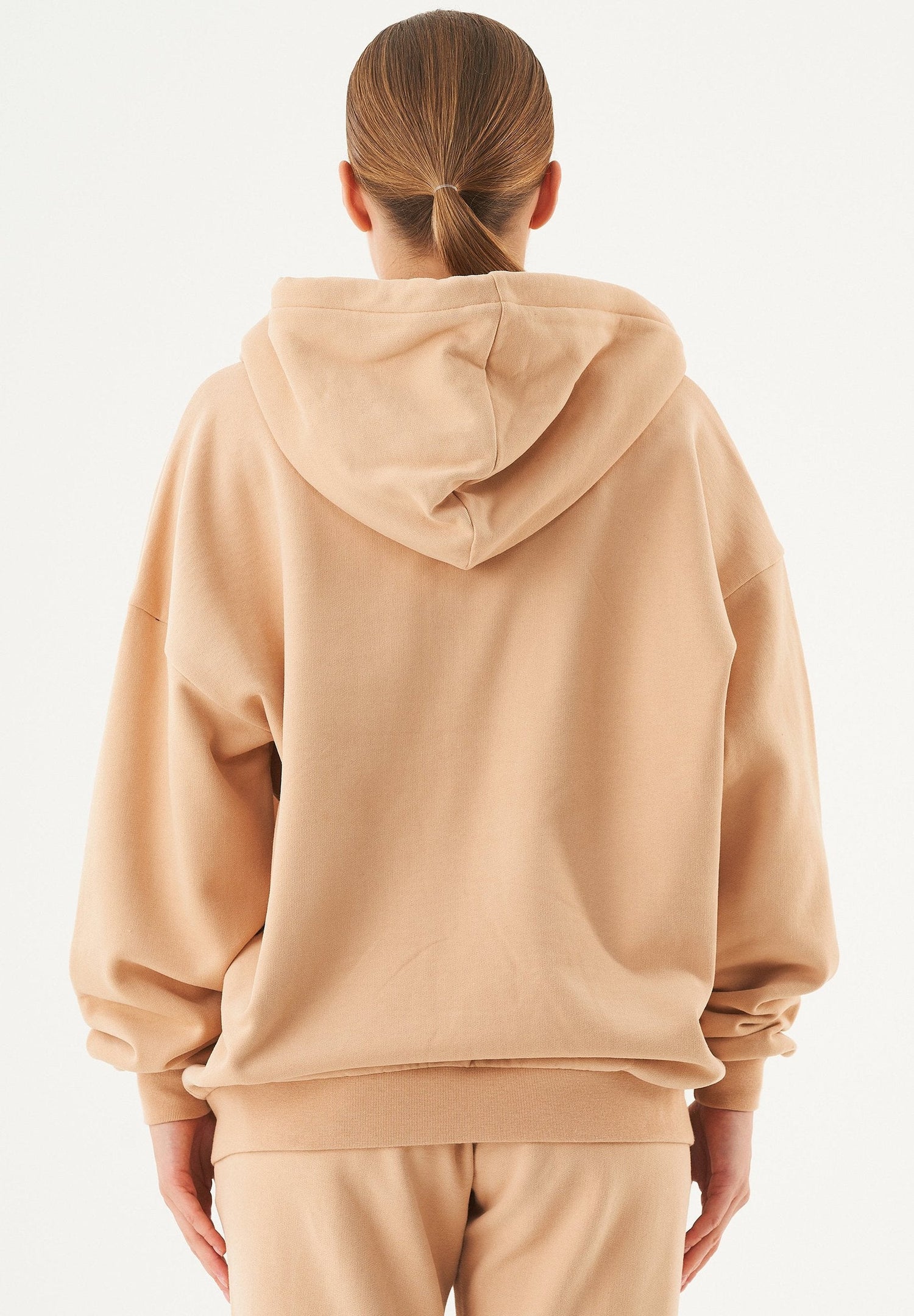 Jale Soft Touch Luomupuuvilla Vetoketjuhuppari Beige