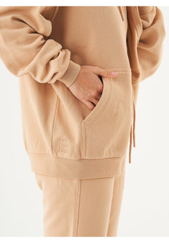 Jale Soft Touch Organic Cotton Sweat Jacket Beige