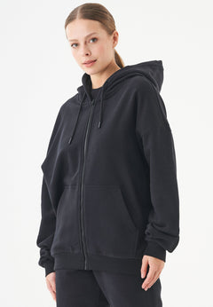 Jale Soft Touch Organic Cotton Sweat Jacket Black