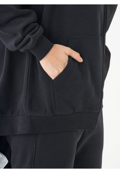 Jale Soft Touch Organic Cotton Sweat Jacket Black