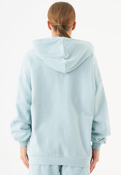 Jale Soft Touch Organic Cotton Sweat Jacket Mint Blue