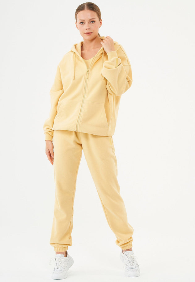 Jale Soft Touch Organic Cotton Sweat Jacket Soft Yellow