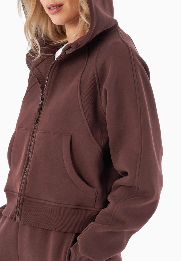 Joddy Zip-Hoodie Bitter Chocolate Brown