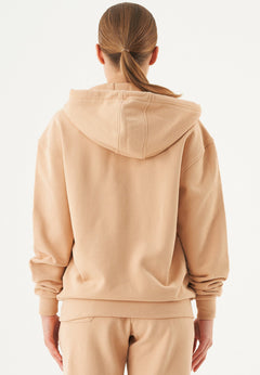 Junda Unisex Soft Touch Organic Cotton Sweat Jacket Beige