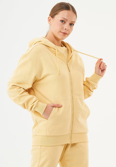 Junda Unisex Soft Touch Organic Cotton Sweat Jacket Soft Yellow