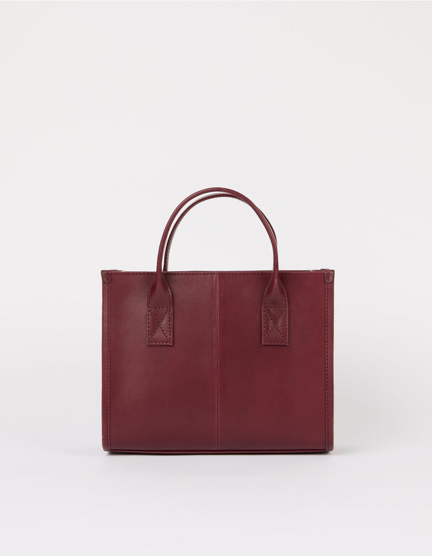 Jackie Midi Bag with Leather Strap Classic Leather Dark Cherry
