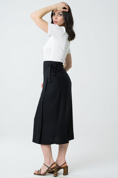 Azurite Midi Wrap Skirt Black