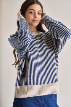Zizi Stripe Jumper Blue