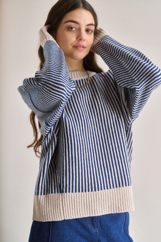 Zizi Stripe Jumper Blue