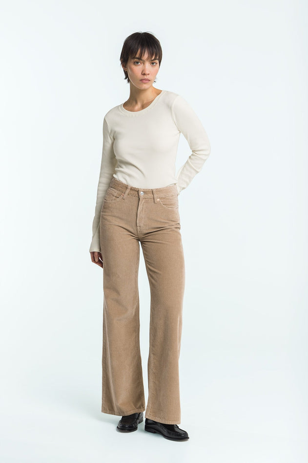 Jane Corduroy Trousers Silver Mink