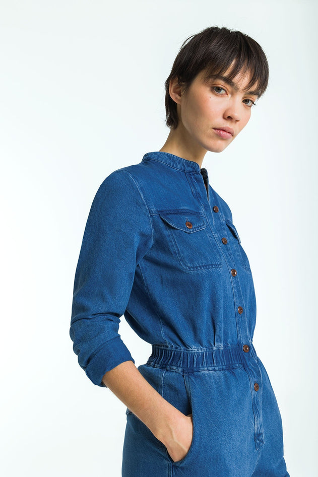 Ankan Denim Jumpsuit Mid Used Blue