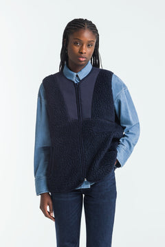 Tenji Unisex Sherpa Vest Maritime Blue