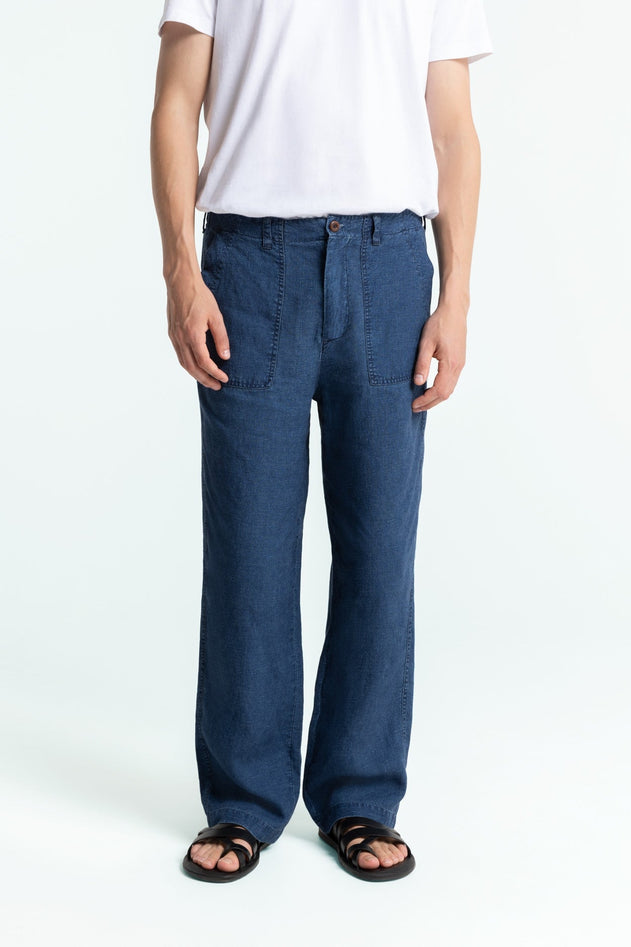 Aesc Trousers Indigo Linen