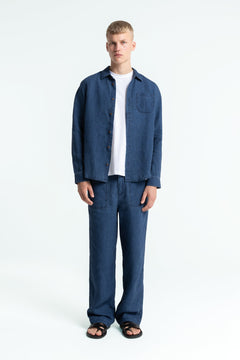 Aesc Trousers Indigo Linen