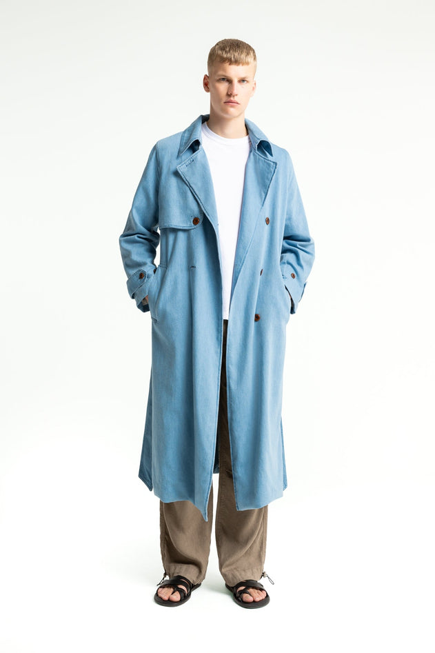 Victoria Denim Trench Coat Quennel Light